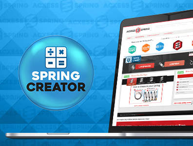 spring creator design tool shown on laptop with logo on side
