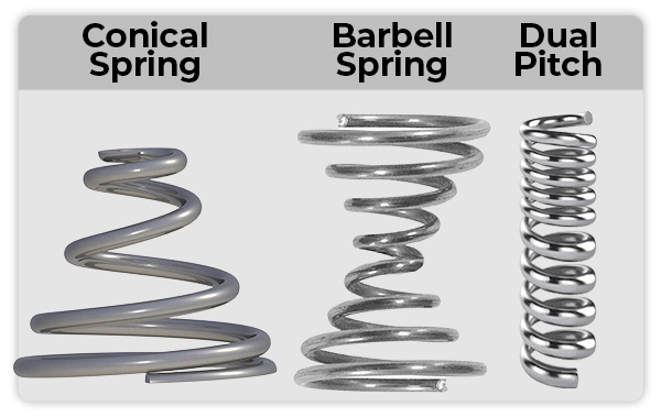 types of custom helical springs