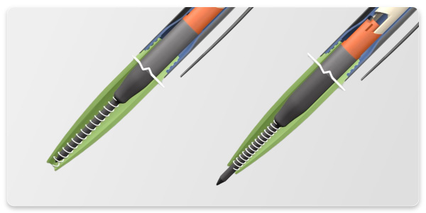 ballpoint pen spring fully compressed to solid height