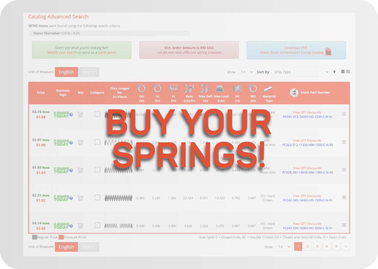 buy custom springs from instant quote