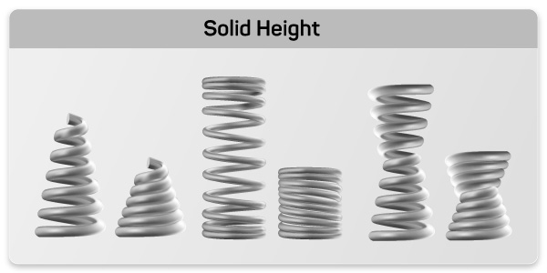 examples of various springs compressed to solid height