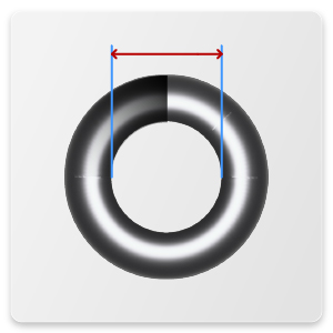a coil with lines and arrows signaling where the inner diameter is