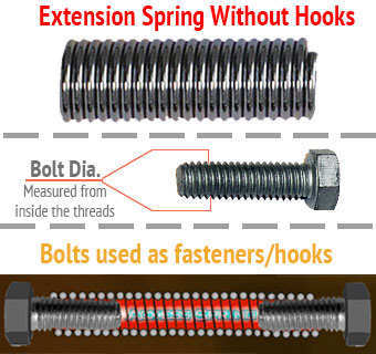 extension spring inner diameter with bolts