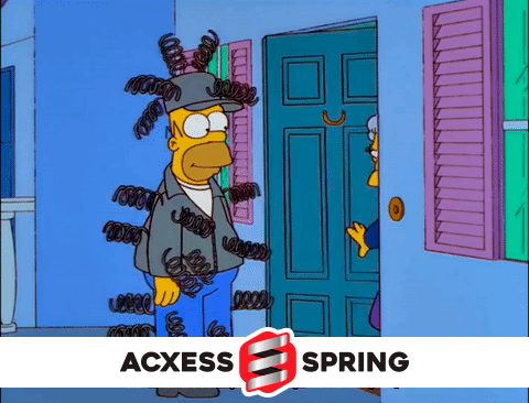 homer simpson fully covered in springs