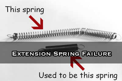 helical extension spring that took a set